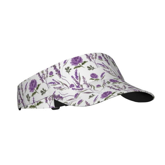 Sikiie Lavender Flowers Sun Visor Hat Adjustable Velcro Golf Visor Sports Sunscreen Visor Hat for Outdoor Activities