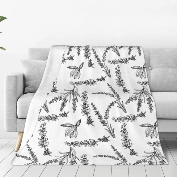 Sikiie Lavender Flowers Ultra-Soft Micro flannel Blanket Luxury All Seasons Warm Blanket for Bedding Sofa and Travel (4 sizes)-40"x30"
