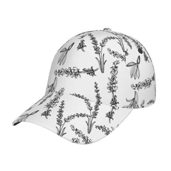 Sikiie Lavender Flowers Unisex Vintage Washed Unstructured Baseball Cap Soft Cap Adjustable Unisex Baseball Hat Dad Hat