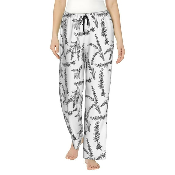 Sikiie Lavender Flowers Women’s Ultra-Soft Comfy Lounge Pants Sleepwear Comfy Lounge Pants Drawstring Sleep Bottoms with PocketsLarge