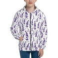 thumbnail image 1 of Sikiie Lavender Flowers Zip Up Hoodie Teenage, hoodies for Teenage, Zipper Sweatshirt Jacket for Daily, Traveling-Medium, 1 of 6