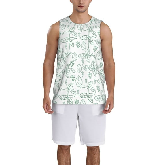 Sikiie Leaf Print Basketball Jersey Reversible Men's Mesh Athletic Sports Shirts Training Practice S-4XL3X-Large