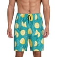 thumbnail image 1 of Sikiie Lemon Blue Mens Pajama Shorts, Lightweight Lounge Pant with Pockets Soft Sleep Pj Shorts for MenXX-Large, 1 of 6