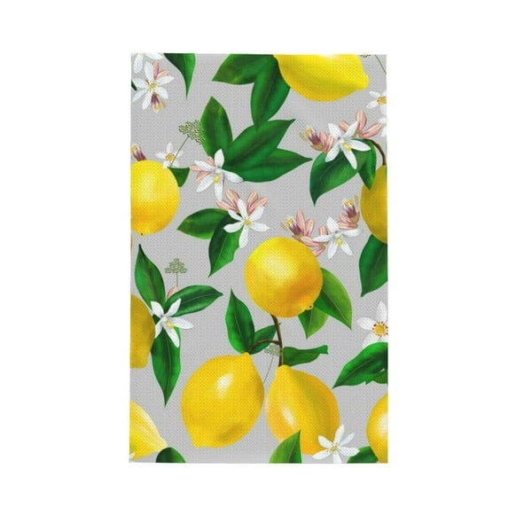 Sikiie Lemon Seamless Pattern Oil Painting Effect Waffle Weave Kitchen Dish Cloth,Super Absorbent Kitchen Dish Towels 16*26 Inches for Dish Rags Washing Dishes, Drying Dishes