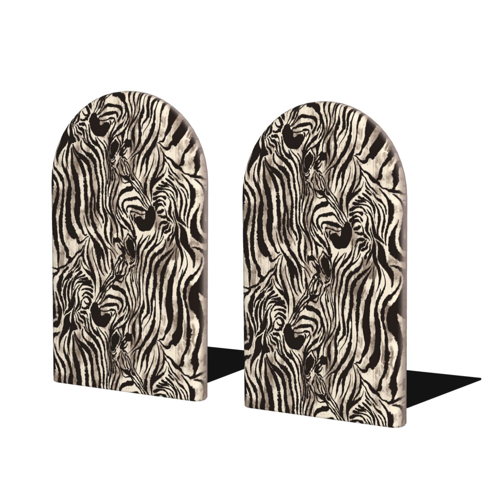 Sikiie Leopard And Zebra1 Bookends 1 Pair, Wood Bookends for Shelves ...