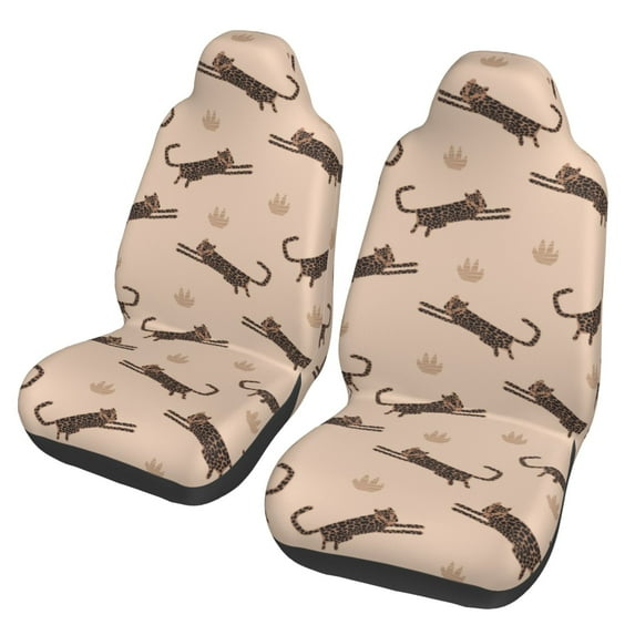 Sikiie Leopard Print Car Seat Protector 2 Pack Car Seat Cushion Mat, Car Seat Covers for SUV, Truck, Van