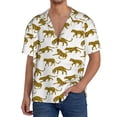 thumbnail image 1 of Sikiie Leopard Print Men's Wrinkle Free Untucked Cuban Shirt Business Casual Button Down Shirts Short Sleeve ShirtLarge, 1 of 5