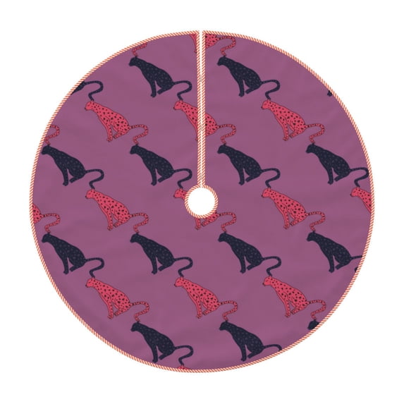 Sikiie Leopard Print Nativity Christmas Tree Skirt, Jesus Christian Winter Holiday Tree Mat Decoration(30-48IN)30"