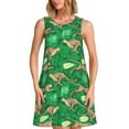 thumbnail image 1 of Sikiie Leopard Print Print Women's Sleeveless Dress with Pockets Round Neck Sundress, Suitable for Daily, Office, Vacation Summer Wear, 1 of 7