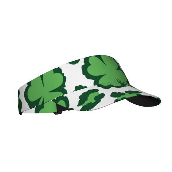 Sikiie Leopard print St. Patrick's Day Sun Visor Hat Adjustable Velcro Golf Visor Sports Sunscreen Visor Hat for Outdoor Activities