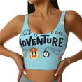 thumbnail image 1 of Sikiie Let's Go on an Adventure Print Strappy Sports Bra for Women Padded Push Up Sports Bra Athletic Running Sports Bra Workout Bra Yoga Bra, 1 of 5