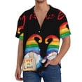 thumbnail image 1 of Sikiie Lgbt Gnome Men's Wrinkle Free Untucked Cuban Shirt Business Casual Button Down Shirts Short Sleeve Shirt3X-Large, 1 of 5