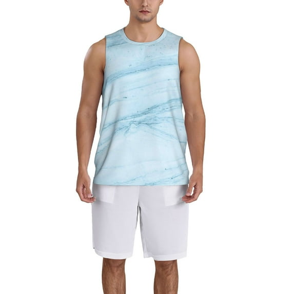 Sikiie Light Blue Marble Basketball Jersey Reversible Men's Mesh Athletic Sports Shirts Training Practice S-4XLXX-Large