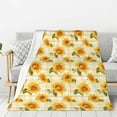 thumbnail image 1 of Sikiie Light Yellow Plaid Sunflower Cozy Flannel Fleece Throw Blanket: Lightweight & Thick for All Seasons - Perfect for Women, Men, & Kids"50"x40", 1 of 6