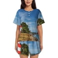 thumbnail image 1 of Sikiie Lighthous Womens Pajama Sets Short Sleeve Top With Pants Sleepwear 2 Piece Lounge SetXX-Large, 1 of 6