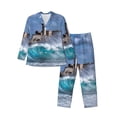 thumbnail image 1 of Sikiie Lighthouse in Havana Mens Pajama Set, Soft Warm Long Sleeve Sleepwear, Cozy Button-Down Pjs for Men-Large, 1 of 7