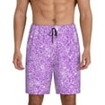 thumbnail image 1 of Sikiie Lilac Glittering Mens Pajama Shorts, Lightweight Lounge Pant with Pockets Soft Sleep Pj Shorts for Men3X-Large, 1 of 6