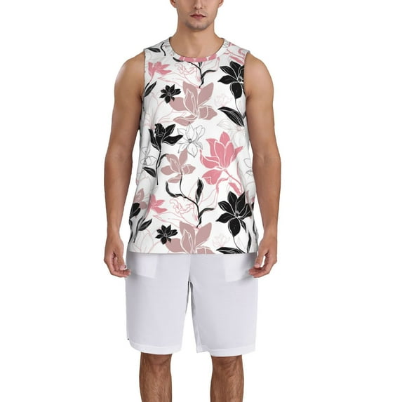 Sikiie Lilies Flowers Basketball Jersey Reversible Men's Mesh Athletic Sports Shirts Training Practice S-4XL3X-Large