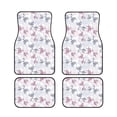 thumbnail image 1 of Sikiie Lilies Flowers Car Foot Mat Set of 4 Pieces Basics Universal Fit Rubber Carpet Floor Mats For Car SUV Van & Truck, 26.8"L x 17.3"W (Front), 13"L x 17.3"W(Rear), 1 of 6