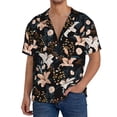 thumbnail image 1 of Sikiie Lilies Flowers Men's Wrinkle Free Untucked Cuban Shirt Business Casual Button Down Shirts Short Sleeve ShirtXX-Large, 1 of 5