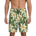 thumbnail image 1 of Sikiie Lilies Flowers Mens Pajama Shorts, Lightweight Lounge Pant with Pockets Soft Sleep Pj Shorts for MenLarge, 1 of 6