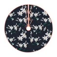 thumbnail image 1 of Sikiie Lilies Flowers Nativity Christmas Tree Skirt, Jesus Christian Winter Holiday Tree Mat Decoration(30-48IN)48", 1 of 6
