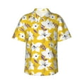 thumbnail image 1 of Sikiie Lilies Flowers Print Men's Hawaiian Shirt, Summer Beach Button Pocket Short Sleeve T-Shirt,, 1 of 7