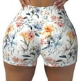 thumbnail image 1 of Sikiie Lilies Flowers Print Workout Shorts Women Scrunch Butt Gym Shorts Seamless High Waist Tummy Control Yoga Biker Athletic Shorts, 1 of 5