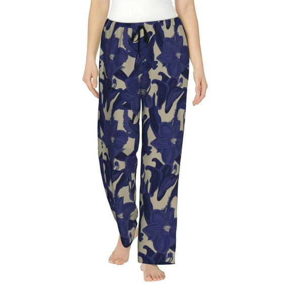 Sikiie Lilies Flowers Women’s Ultra-Soft Comfy Lounge Pants Sleepwear Comfy Lounge Pants Drawstring Sleep Bottoms with PocketsXX-Large