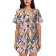 thumbnail image 1 of Sikiie Lilies Flowers Womens Pajama Sets Short Sleeve Top With Pants Sleepwear 2 Piece Lounge Set4X-Large, 1 of 6