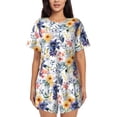 thumbnail image 1 of Sikiie Lilies Flowers Womens Pajama Sets Short Sleeve Top With Pants Sleepwear 2 Piece Lounge SetXX-Large, 1 of 6