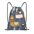 thumbnail image 1 of Sikiie Llama and Cactus Drawstring Backpack Drawstring Bags, Draw String Back Bag for Sports, Gym, Travel, Swimming, Beach-Small, 1 of 6