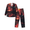 thumbnail image 1 of Sikiie Lone Rider Under Red Sky Mens Pajama Set, Soft Warm Long Sleeve Sleepwear, Cozy Button-Down Pjs for Men-Small, 1 of 7