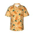 thumbnail image 1 of Sikiie Love Carrot Print Men's Hawaiian Shirt, Summer Beach Button Pocket Short Sleeve T-Shirt,XX-Large, 1 of 7