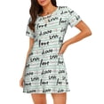 thumbnail image 1 of Sikiie Love lettering Print Women's Short-sleeved Nightdress, Round Neck Pullover Nightdress Pajamas Summer Home Wear, 1 of 6