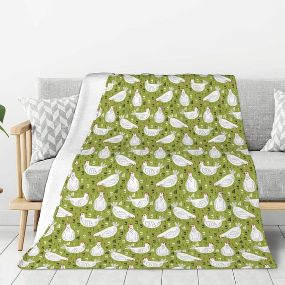 Sikiie Lovely Chickens Cozy Flannel Fleece Throw Blanket: Lightweight & Thick for All Seasons - Perfect for Women, Men, & Kids"60"x50"