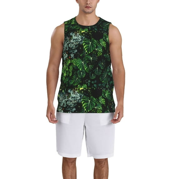 Sikiie Lush Foliage Green Plant Basketball Jersey Reversible Men's Mesh Athletic Sports Shirts Training Practice S-4XL