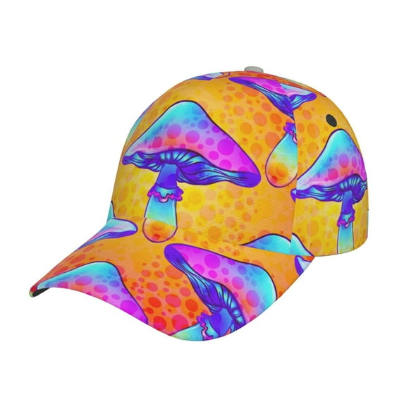 Sikiie Magic Mushrooms Unisex Vintage Washed Unstructured Baseball Cap Soft Cap Adjustable Unisex Baseball Hat Dad Hat