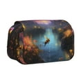 thumbnail image 1 of Sikiie Magical Bees Twilight River Print Flip Double-layer Pencil Case, All-purpose Stationery Bag for Study and Office, Zipper Design, Unisex, 1 of 7