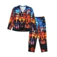 thumbnail image 1 of Sikiie Magical Stained Glass Castle Pajamas for Women Set, Womens Pajama Sets, Lounge Sets for Women, 2pjs for Women-Small, 1 of 7