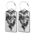 thumbnail image 1 of Sikiie Majestic Wolf Landscape Luggage Tag for Suitcase Leather Baggage Tag with Stainless Steel Loop Privacy Cover for Women Men Girls-4 PCS, 1 of 5