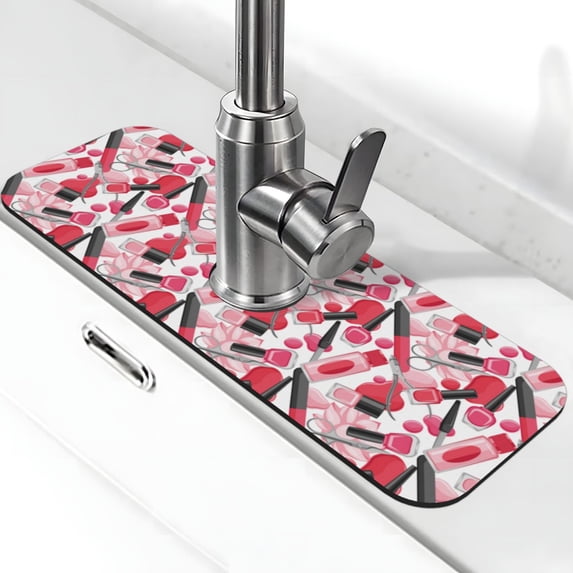 Sikiie Makeup Splash Guard for Sink Faucet-1 PC Super Absorbent Fast Drying Mat Sink Gadgets-Splash Guard for Kitchen, Sink Mat