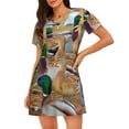 thumbnail image 1 of Sikiie Mallard Ducks Print Women's Short-sleeved Nightdress, Round Neck Pullover Nightdress Pajamas Summer Home Wear, 1 of 6