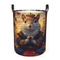 thumbnail image 1 of Sikiie Maple Leaf Meditating Squirrel Print Round Dirty Clothes Basket, Waterproof Standing Foldable Storage Basket, for Laundry Room, Bedroom, Bathroom Storage-Medium, 1 of 6