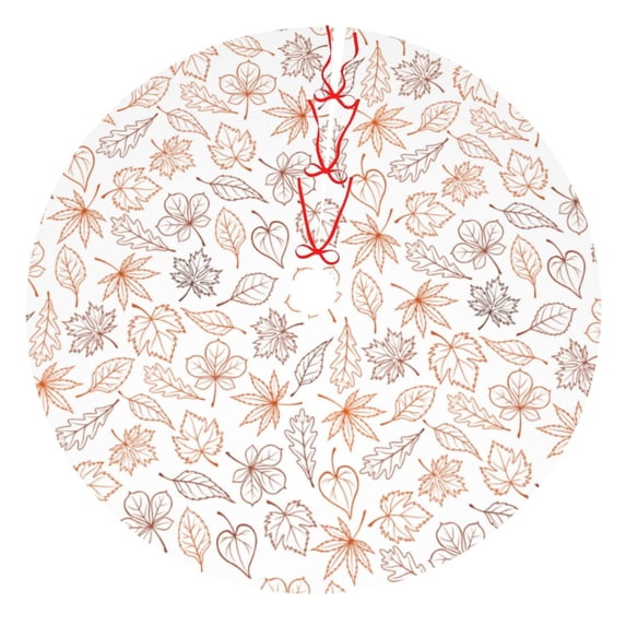 Sikiie Maple Leaves 30-48 inches {designName} Print Christmas Tree Skirt Snowman Xmas Tree Skirt with Edge Christmas Decorations for Holiday Party30"