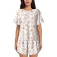 thumbnail image 1 of Sikiie Maple Leaves Womens Pajama Sets Short Sleeve Top With Pants Sleepwear 2 Piece Lounge Set4X-Large, 1 of 6