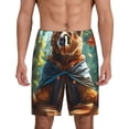 thumbnail image 1 of Sikiie Maple Meditating Bear Mens Pajama Shorts, Lightweight Lounge Pant with Pockets Soft Sleep Pj Shorts for MenMedium, 1 of 6