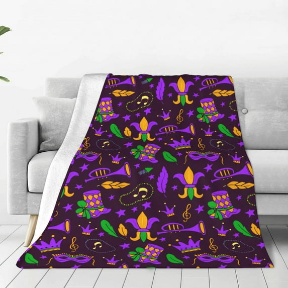 Sikiie Mardi Gra2 Ultra-Soft Micro flannel Blanket Luxury All Seasons Warm Blanket for Bedding Sofa and Travel (4 sizes)-80"x60"