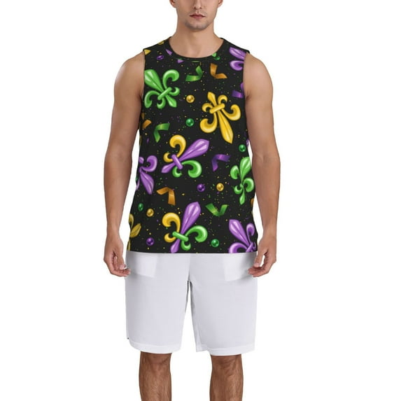 Sikiie Mardi Gras Carnival4 Basketball Jersey Reversible Men's Mesh Athletic Sports Shirts Training Practice S-4XL3X-Large