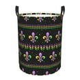 thumbnail image 1 of Sikiie Mardi Gras Fleur de Lis Print Round Dirty Clothes Basket, Waterproof Standing Foldable Storage Basket, for Laundry Room, Bedroom, Bathroom Storage-Medium, 1 of 6